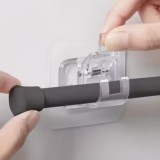 4 قطع لا تحتاج إلى حفر حامل الستائر لاصق بدون مسامير - تعليق الستائر بسهولة وبدون تلف لأجهزة تثبيت العابرة في المطبخ والحمام وغرفة النوم - الصورة 2